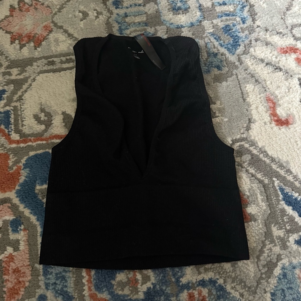 Urban Outfitters Black Deep V Tank Top